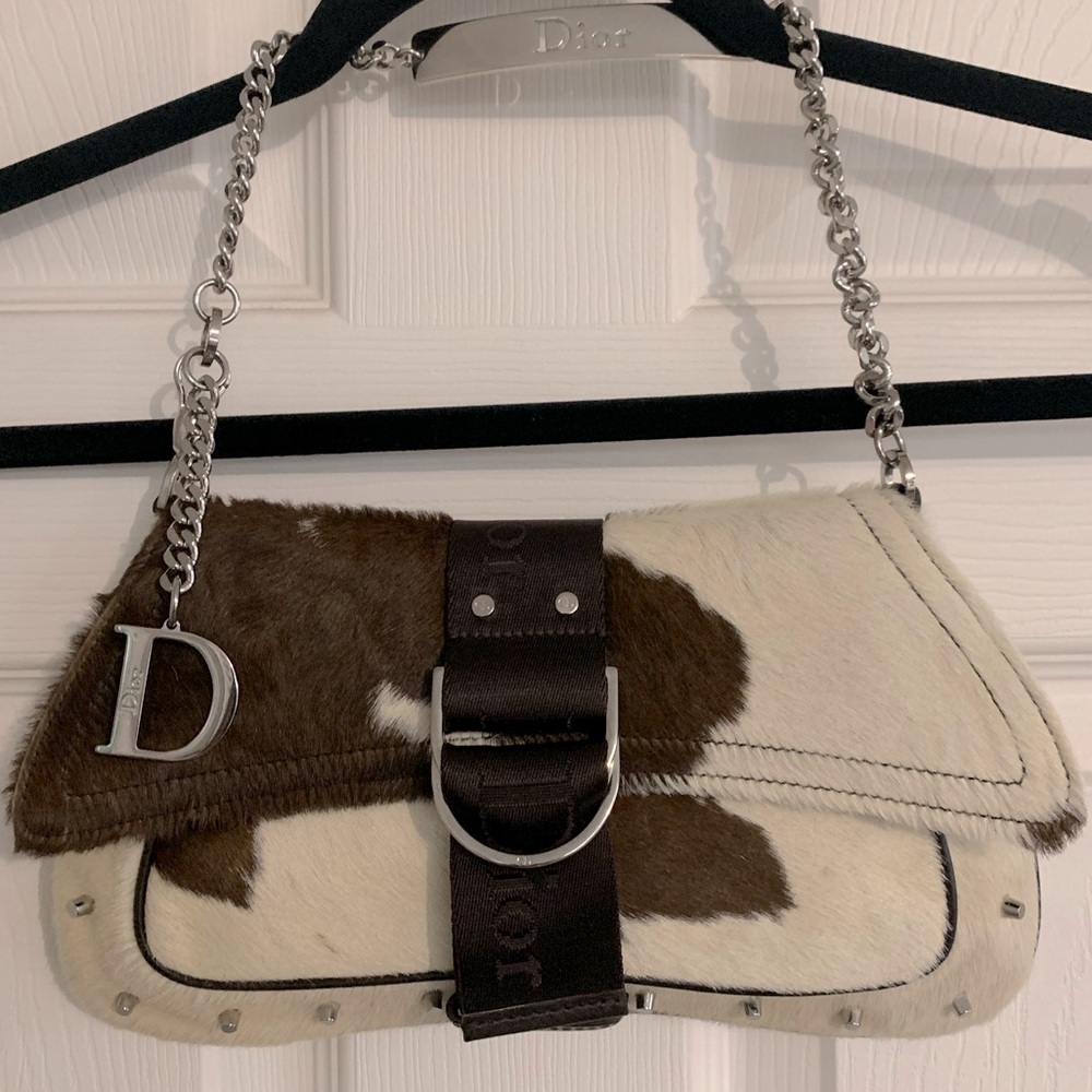 Christian Dior pony hair shoulder bag